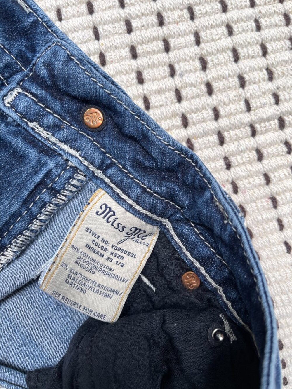 Miss Me Standard Skinny Mid Rise Button Pocket Jeans Size 30 Western - Picture 5 of 8